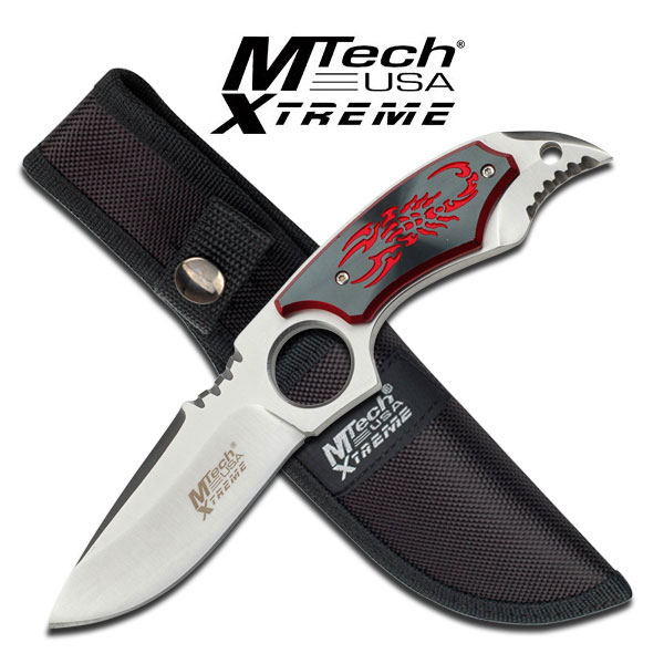 Red Scorpion Drop Point Knife